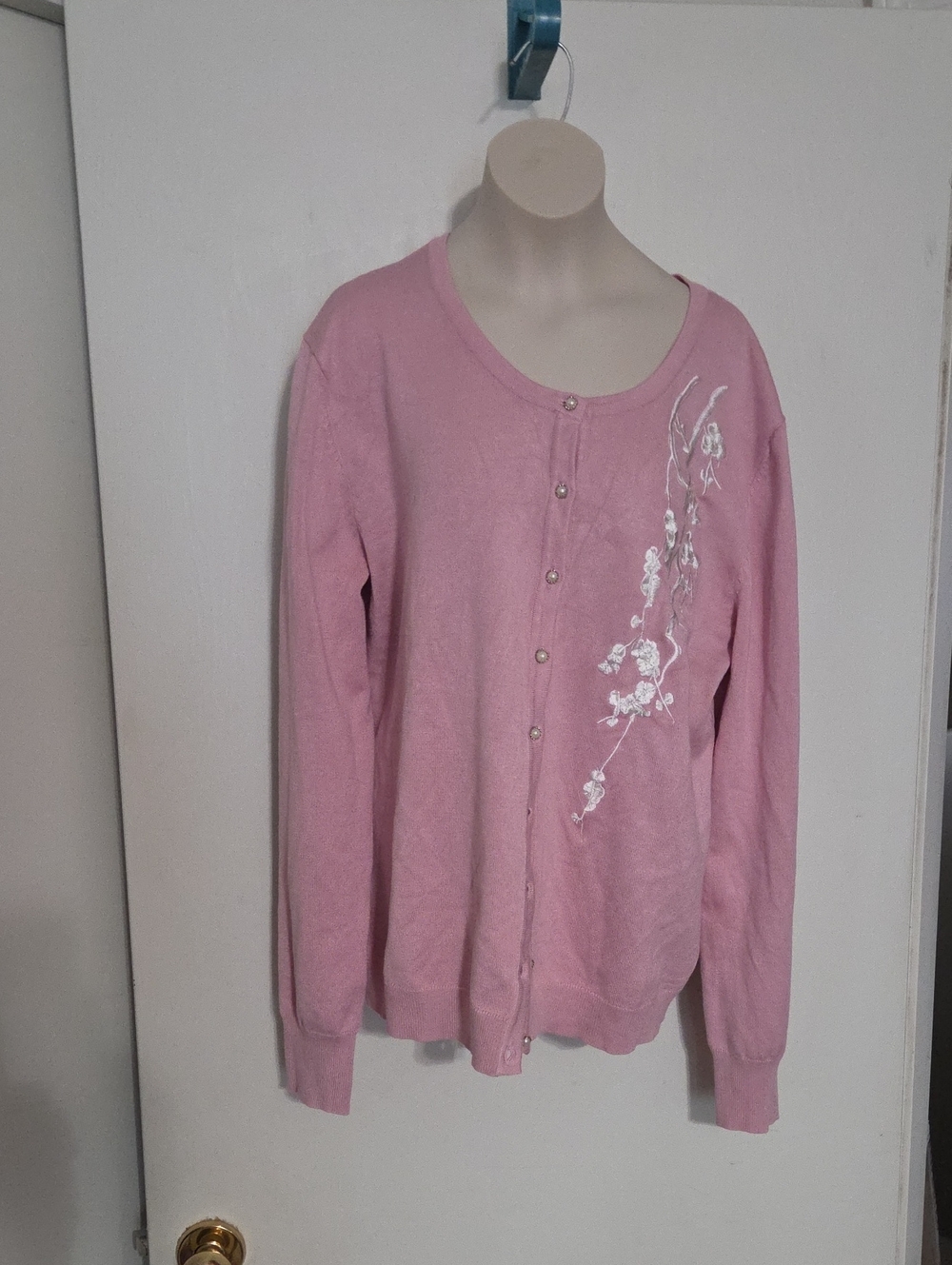 CLOSET CLEAR OUT!!! Anna Rose Light Pink Embroidered Button Cardigan